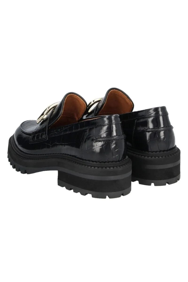 A3008 loafer | Black Croco | Loafer fra Billi Bi