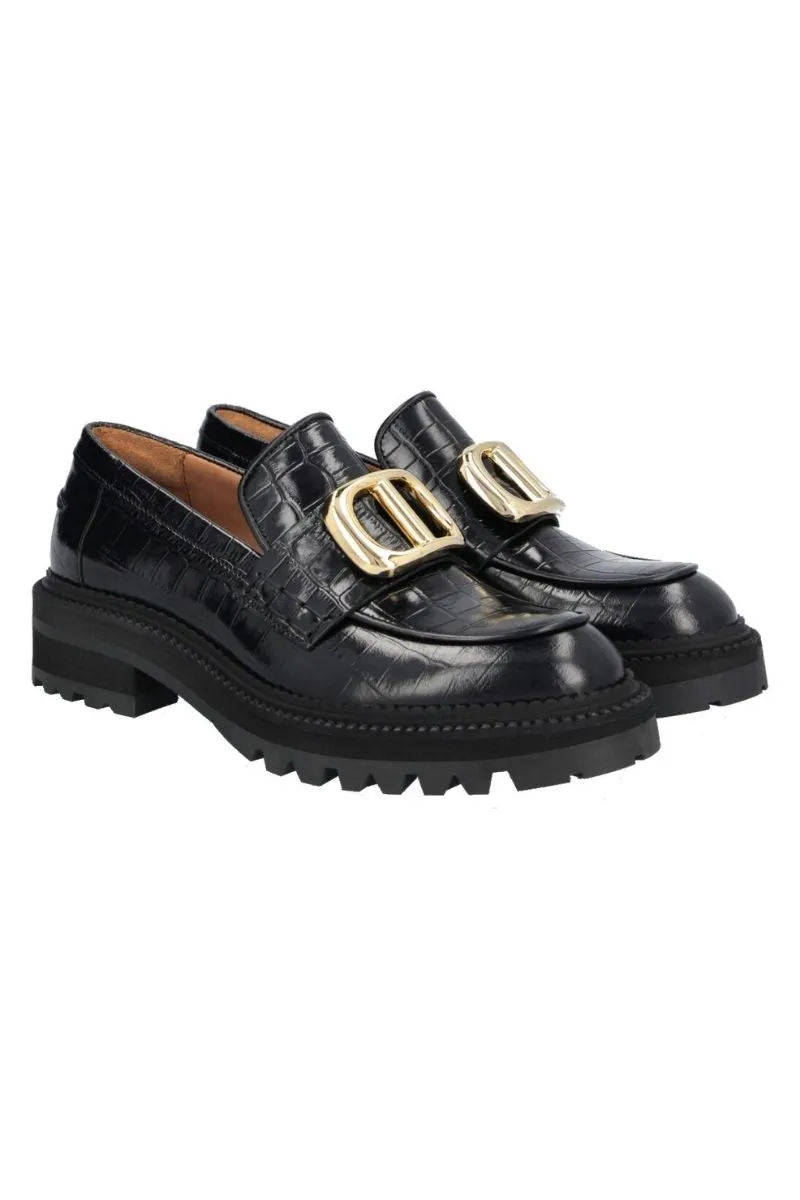 A3008 loafer | Black Croco | Loafer fra Billi Bi