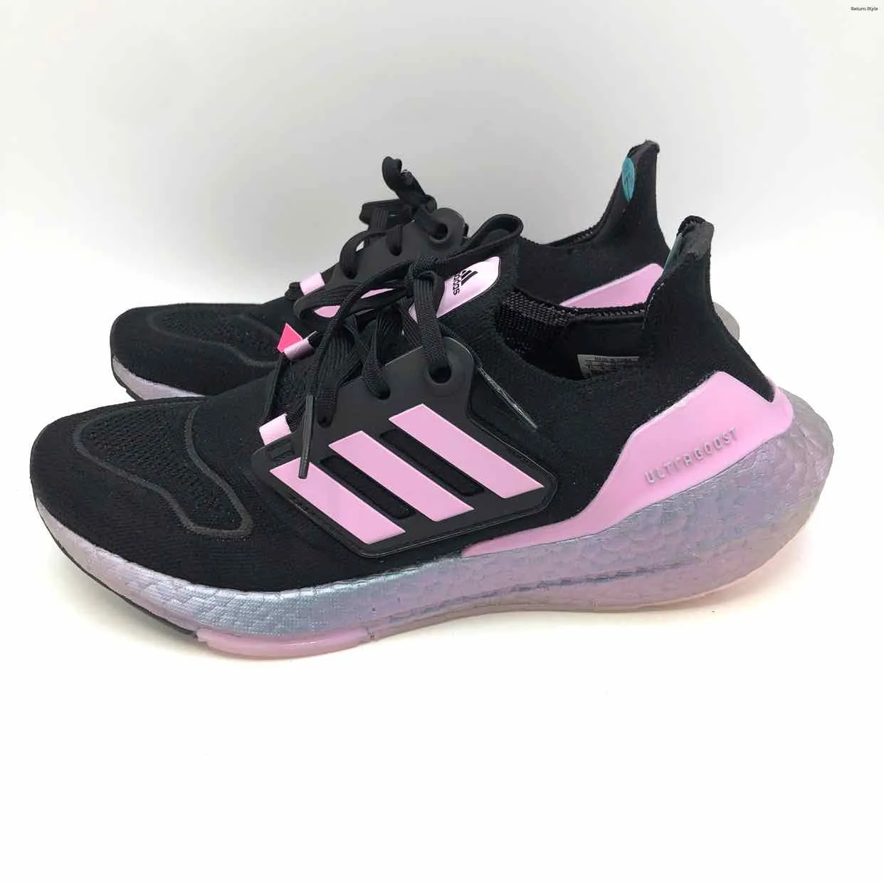 ADIDAS Lavender Black Striped Sneaker Shoe Size 7-1/2 Shoes