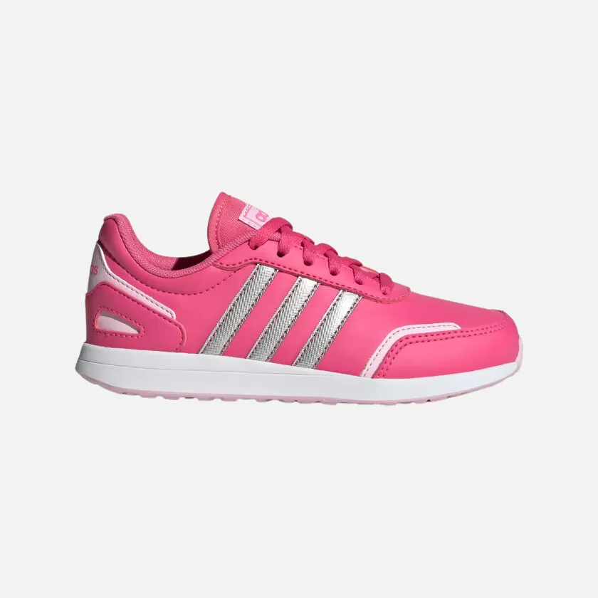 Adidas VS Switch 3 Lifestyle Running Lace Kids Unisex Shoes (4-7Year) -Pulse Magenta/Silver Metallic/Orchid Fusion