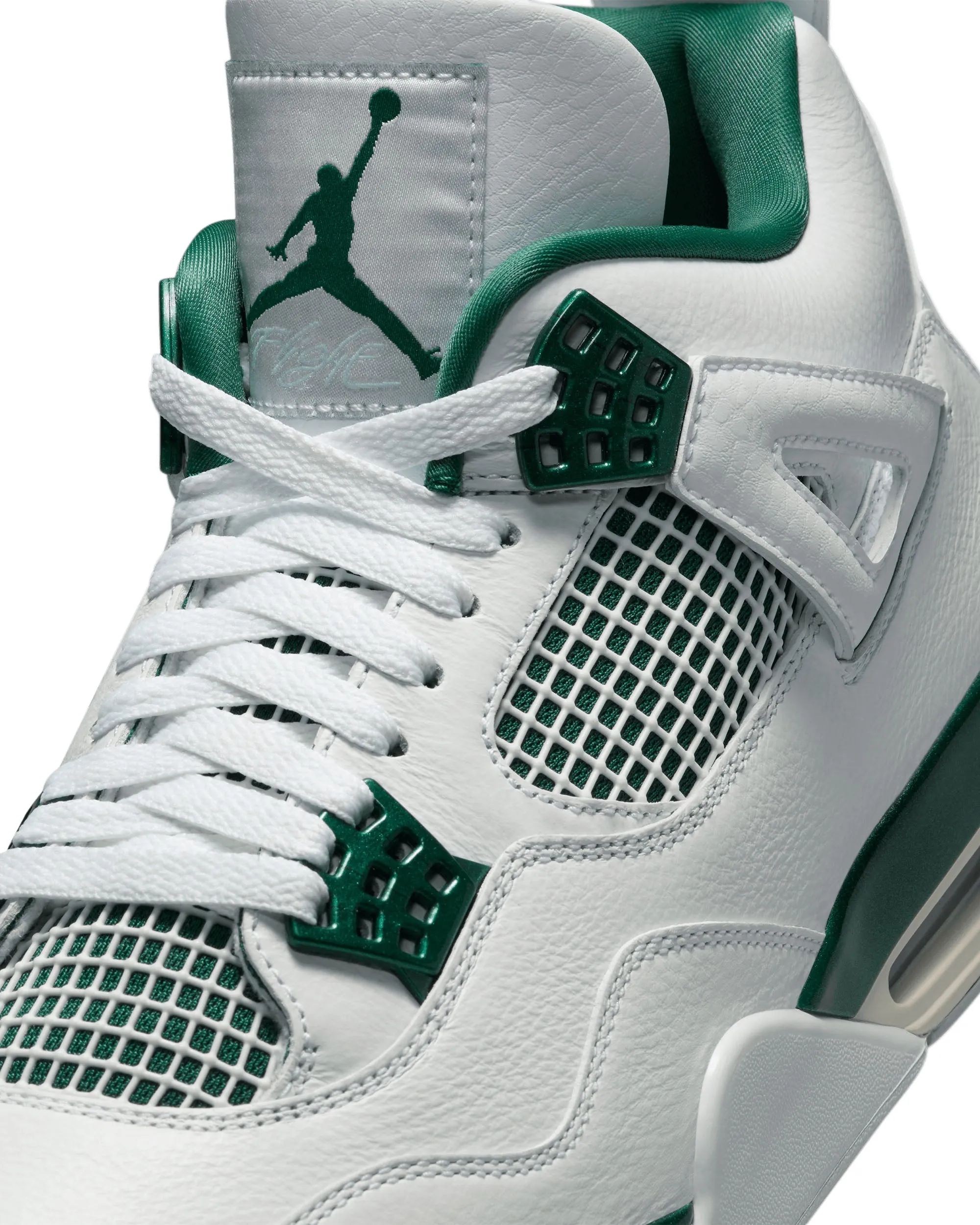 Air Jordan 4 Retro GS - White / Oxidized Green / Neutral Grey