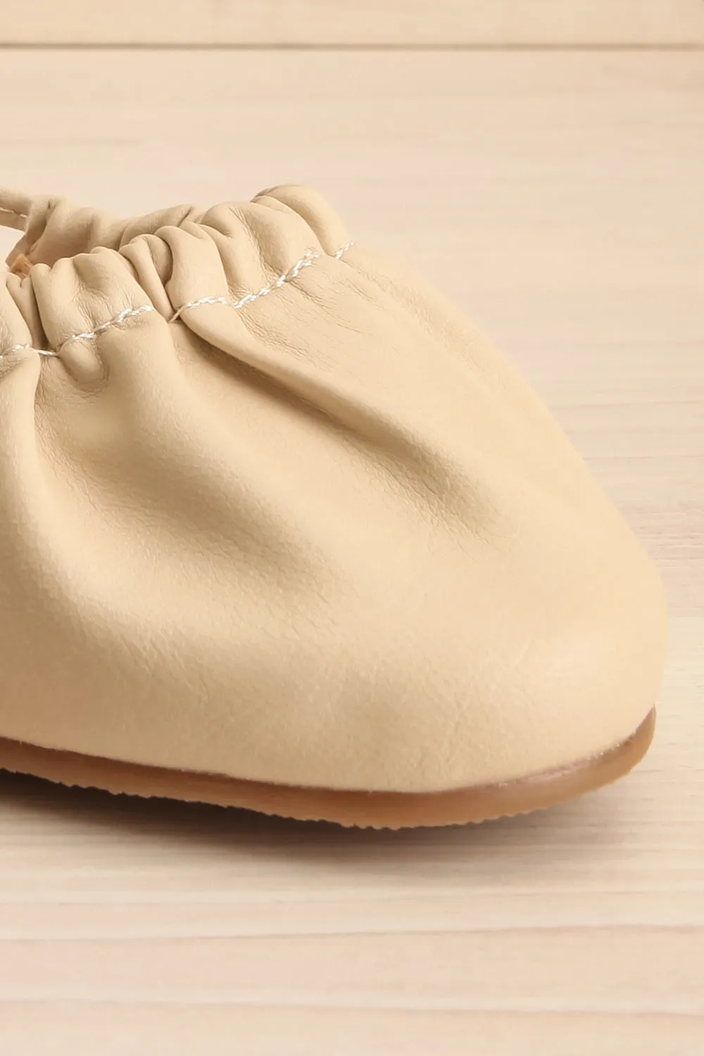 Alastor Beige | Ballerina Flats w/ Ankle Tie