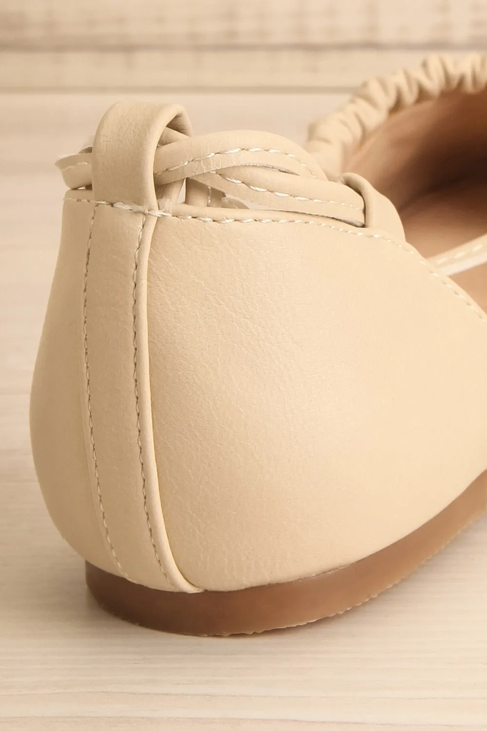 Alastor Beige | Ballerina Flats w/ Ankle Tie