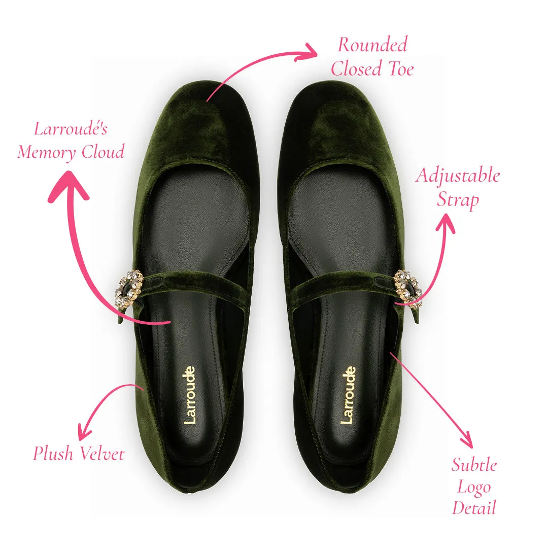 Blair Ballet Flat In Bosco Velvet