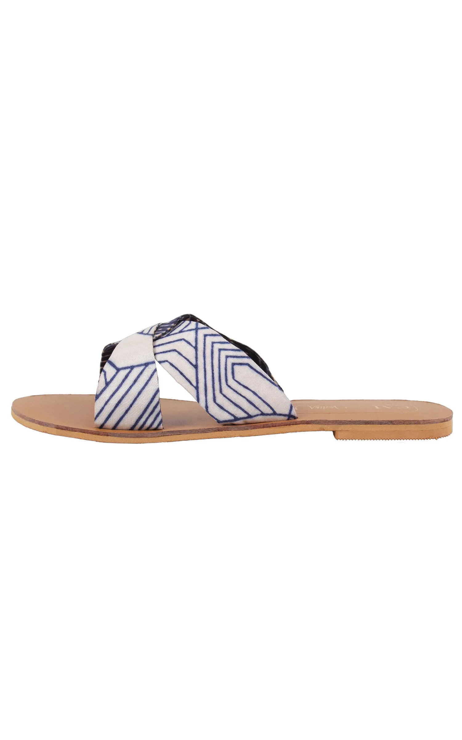 Blue & White Criss Cross Sliders