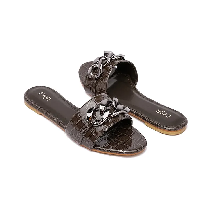 Chain Detailed Slide Sandal MY 197