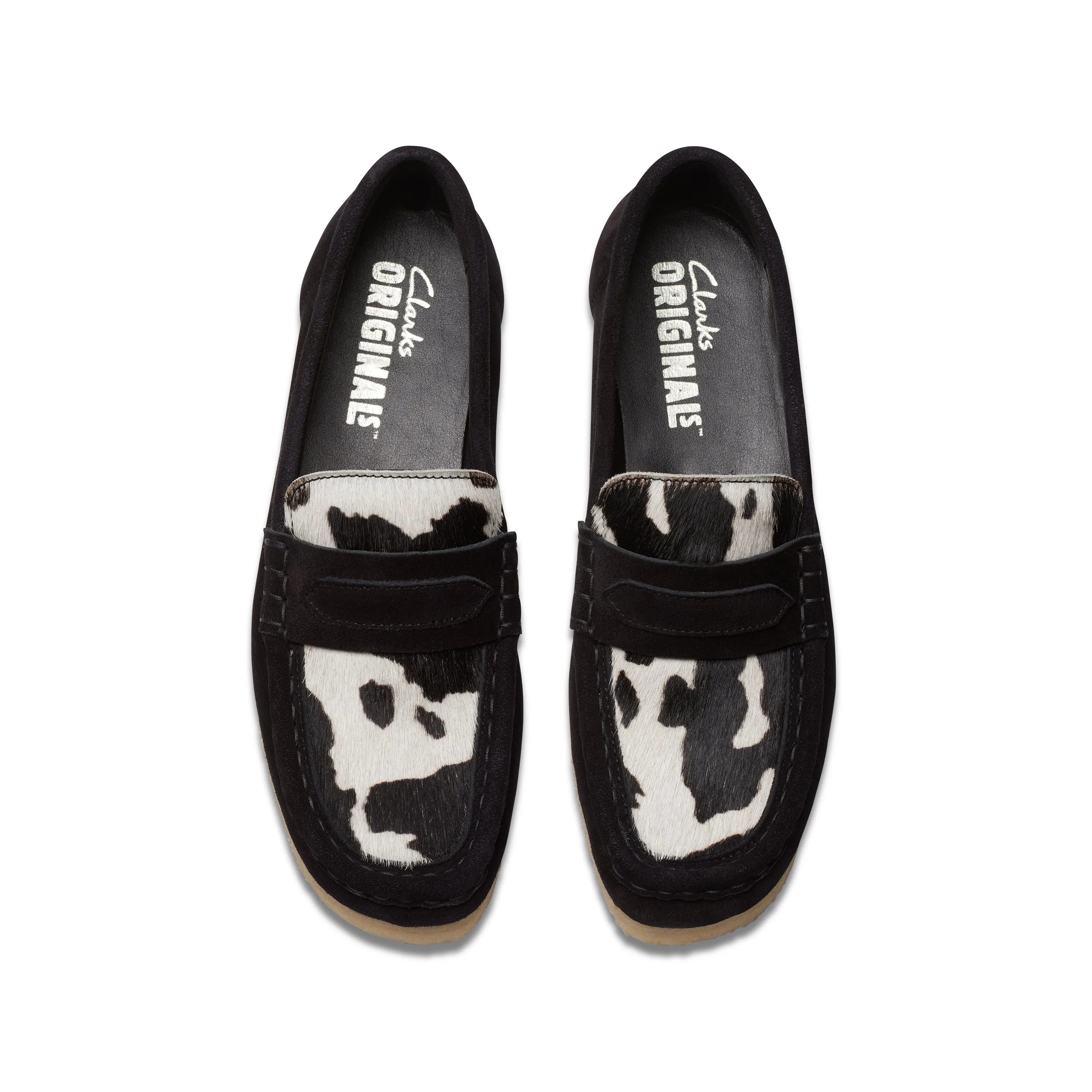 Clarks Women's Wallabee Loafer in Cow Print HairOn