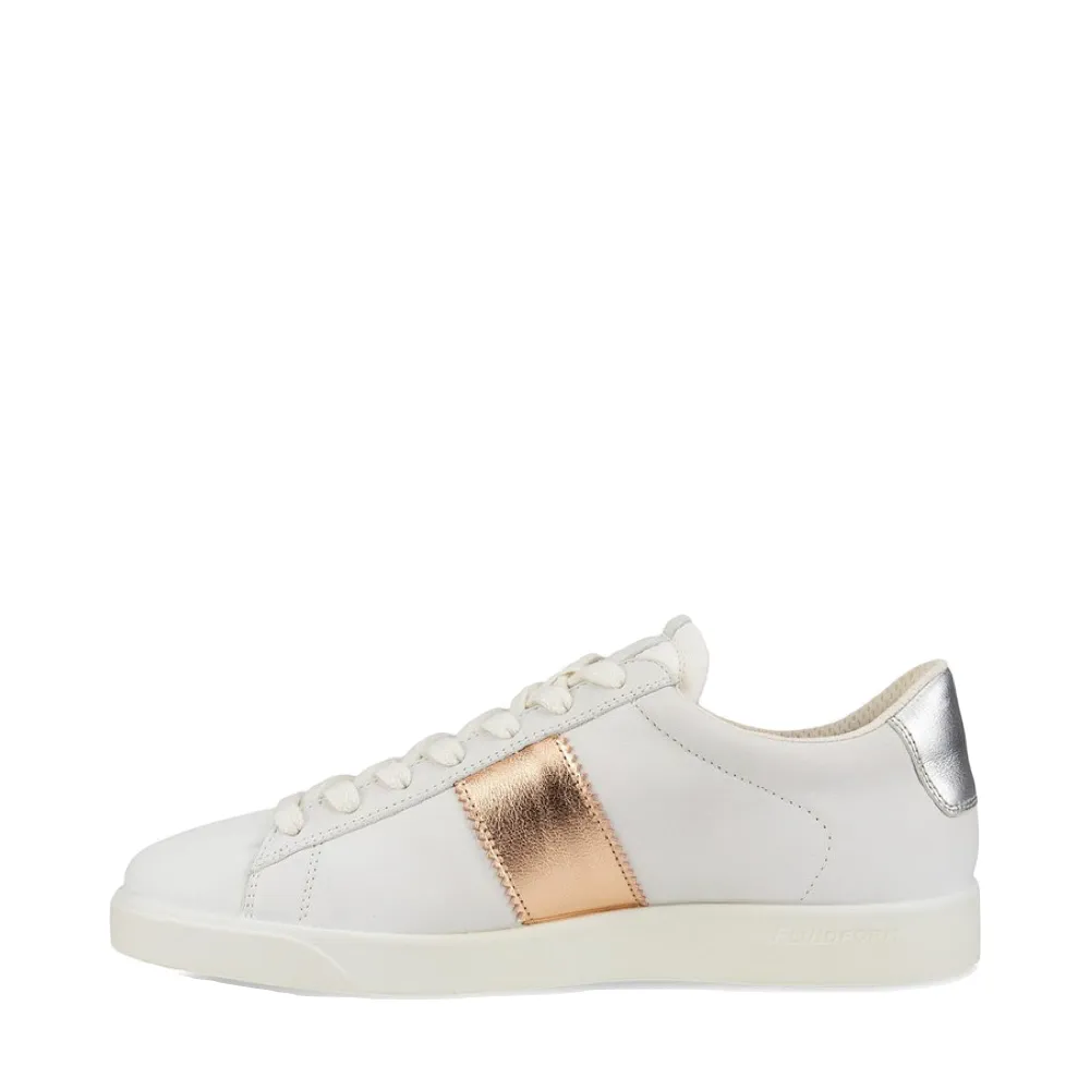 Ecco Women's Street Lite Retro Sneaker in White/Hammered Bronze/Pure Silver