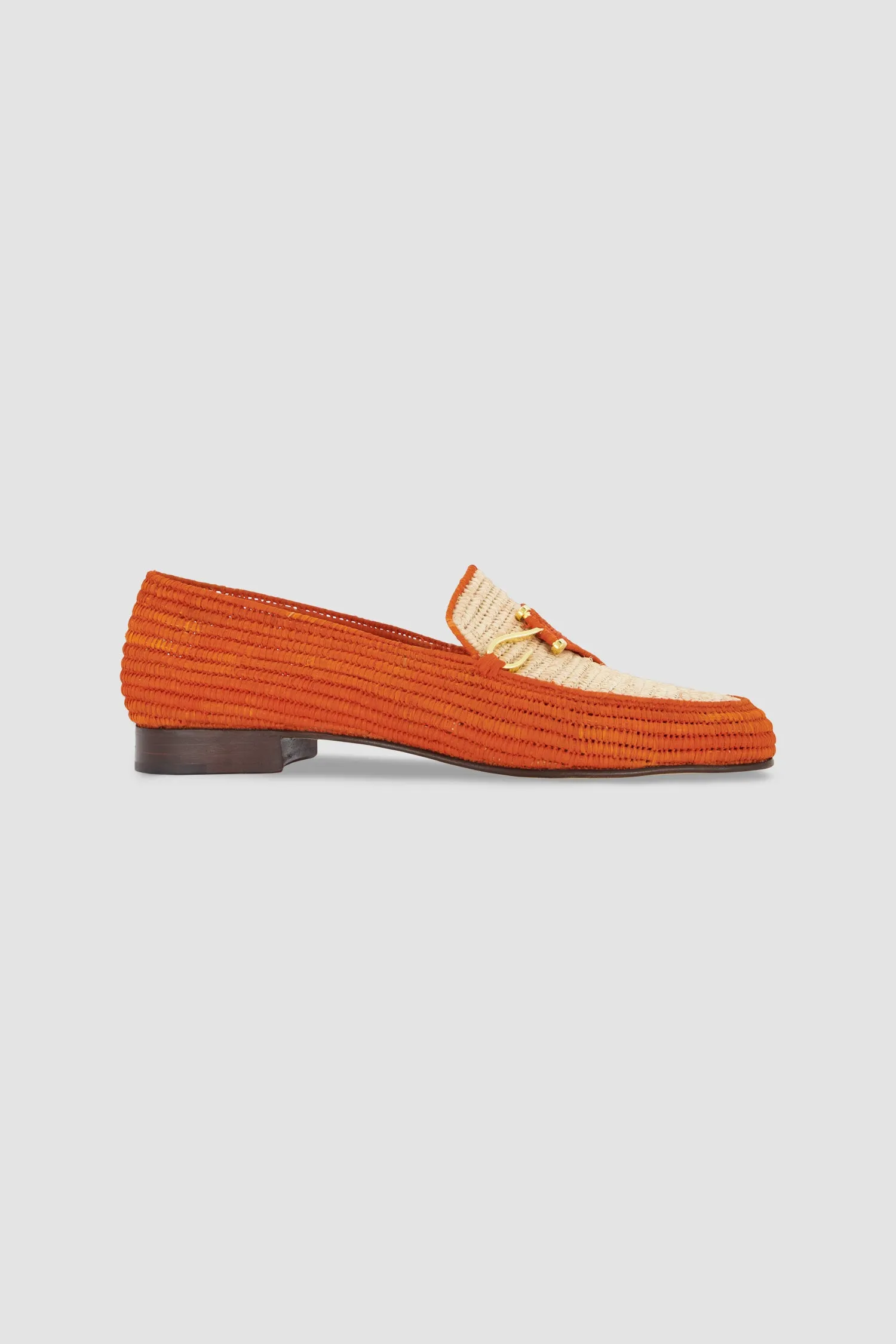 Edhen Milano Agadir Orange Raffia Loafers