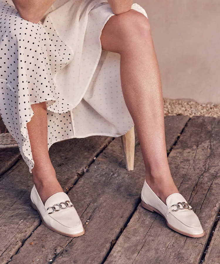 EOS Sense White Leather Summer Loafer