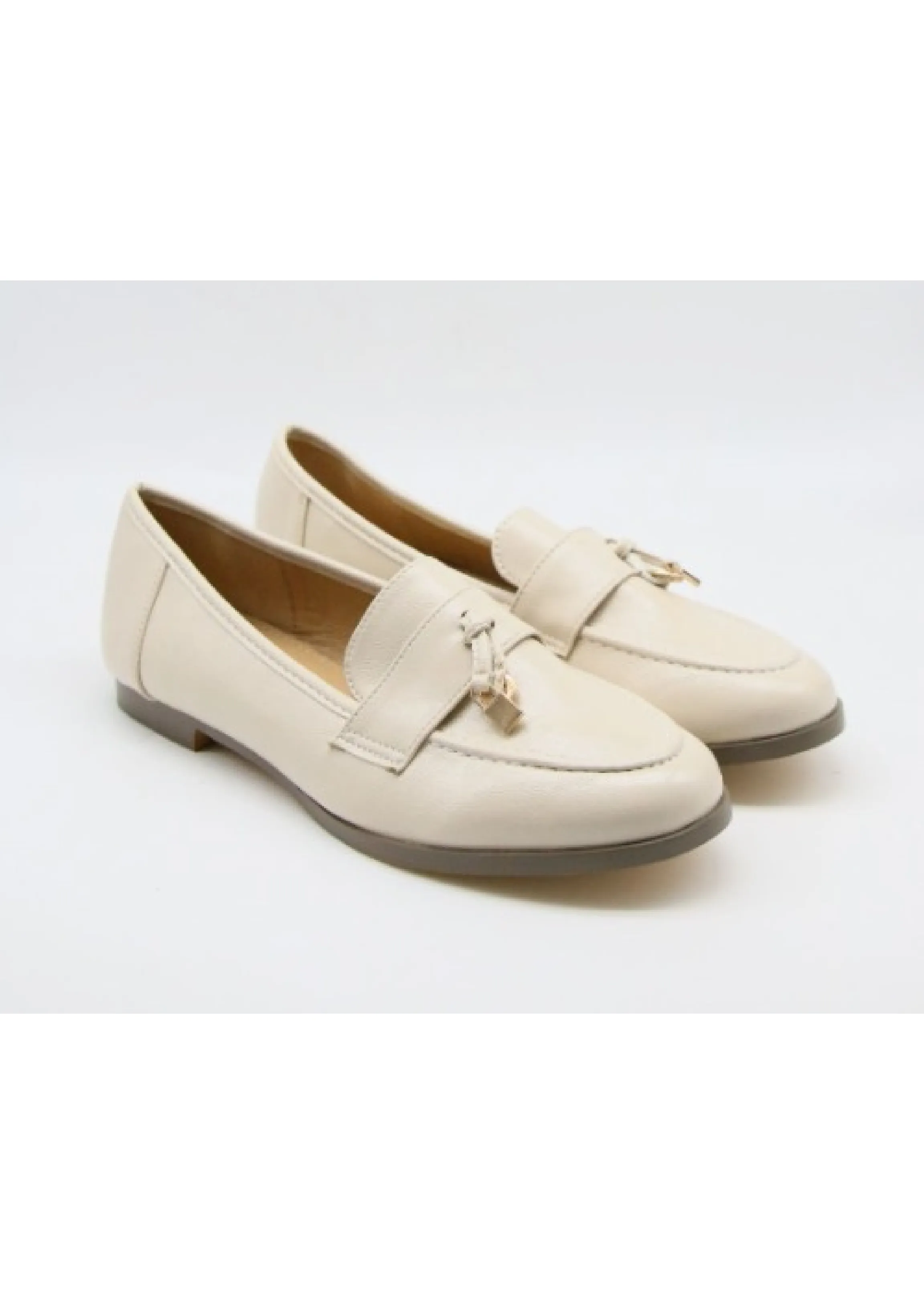 Erika Cream Almond Toe Loafers