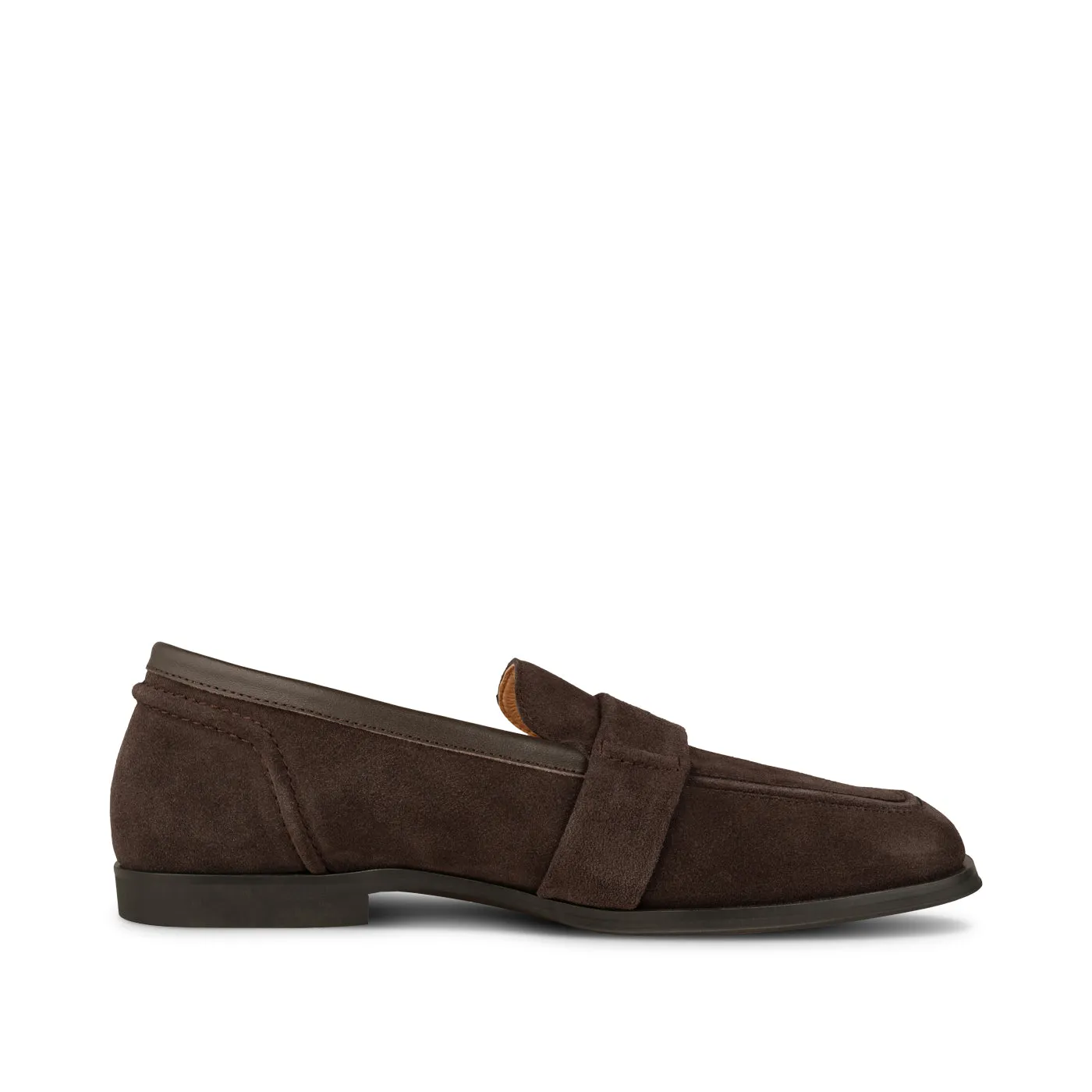 Erika saddle loafer ruskind - Chocolate