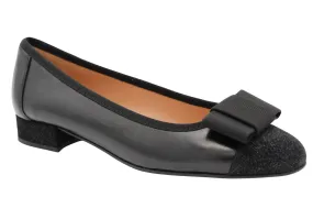 Fabucci Black leather Ballet Flat  with Bow