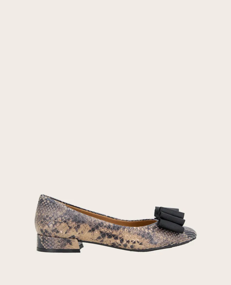 GENTLE SOULS - Atlas Snakeskin Leather Bow Flat