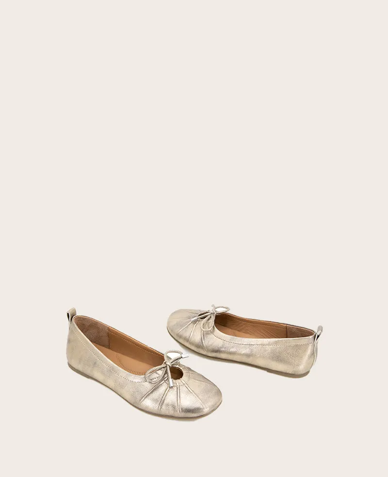 GENTLE SOULS - Marilyn Leather Pleated Ballet Flat