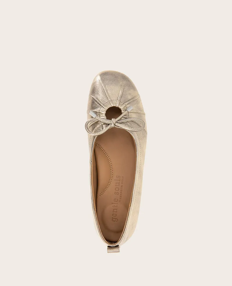 GENTLE SOULS - Marilyn Leather Pleated Ballet Flat