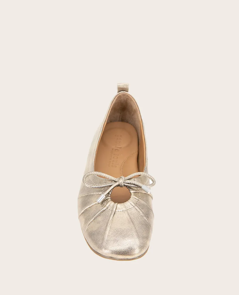 GENTLE SOULS - Marilyn Leather Pleated Ballet Flat