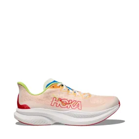 Hoka Men's Mach 6 Sneaker in White/Solar Flare