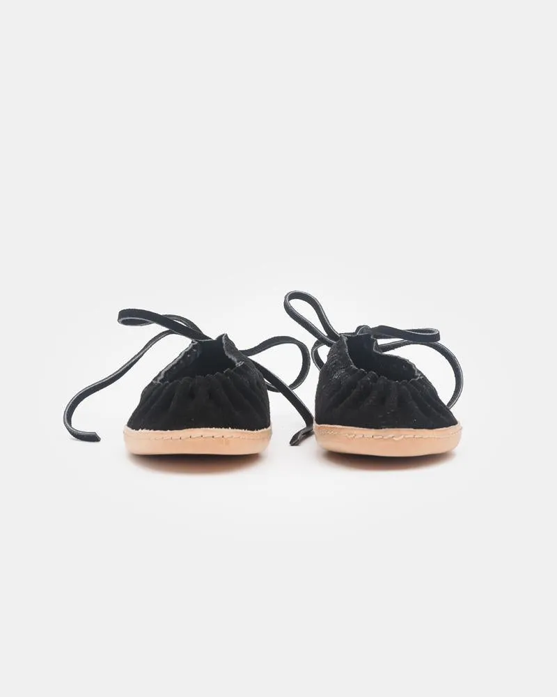 Authentic Hopi Black Suede Moccasins - Handcrafted and Comfortable Footwear