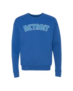 Ink Detroit - Honolulu Blue and Silver print on Blue Crewneck