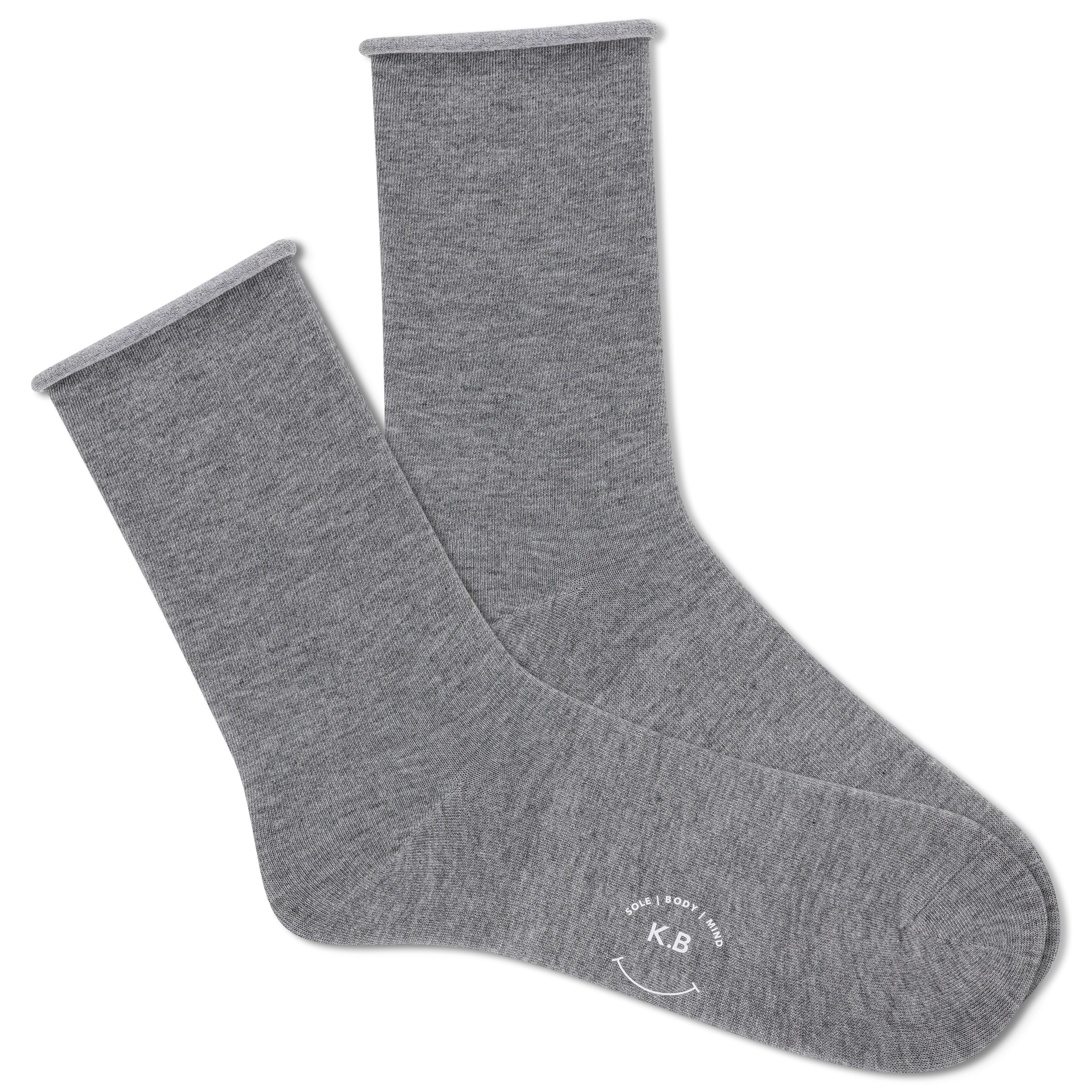 K.Bell Women's Solid Modal Roll Top Crew Sock