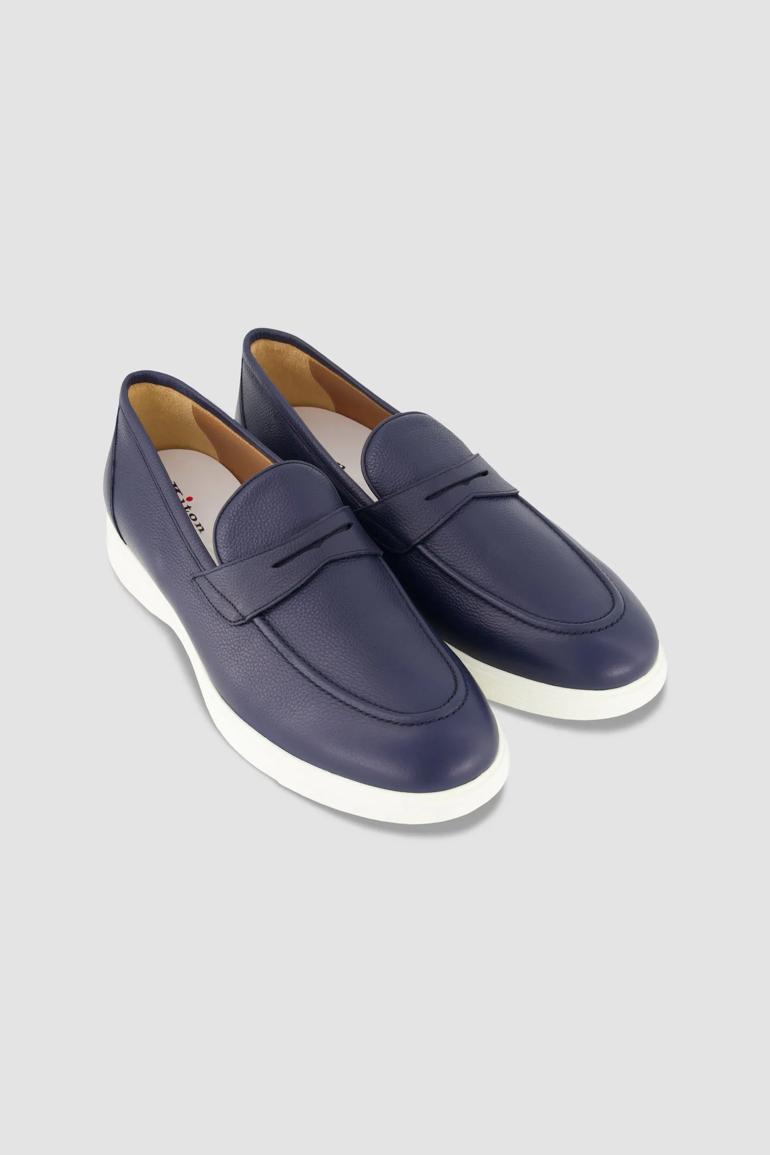 Kiton Blue Leather Loafers