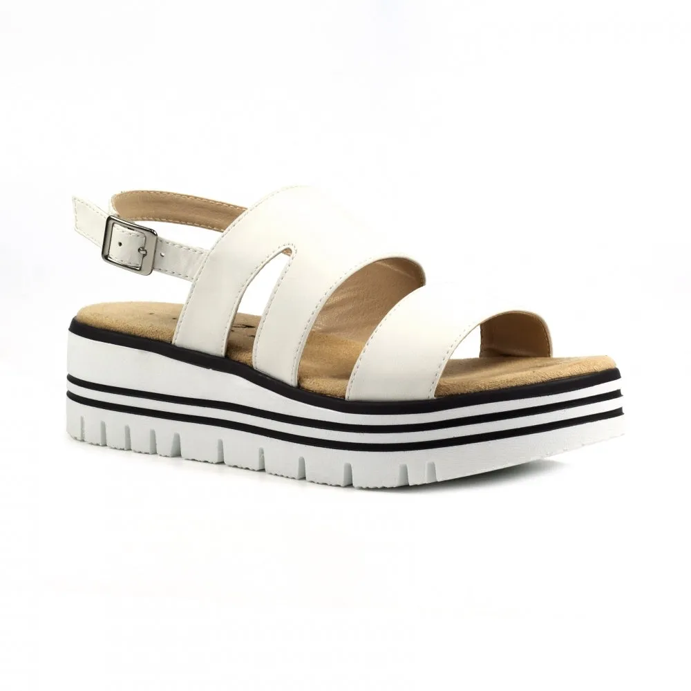 Ladies Lunar Sandal White Chunky Comfort Jocelyn sale