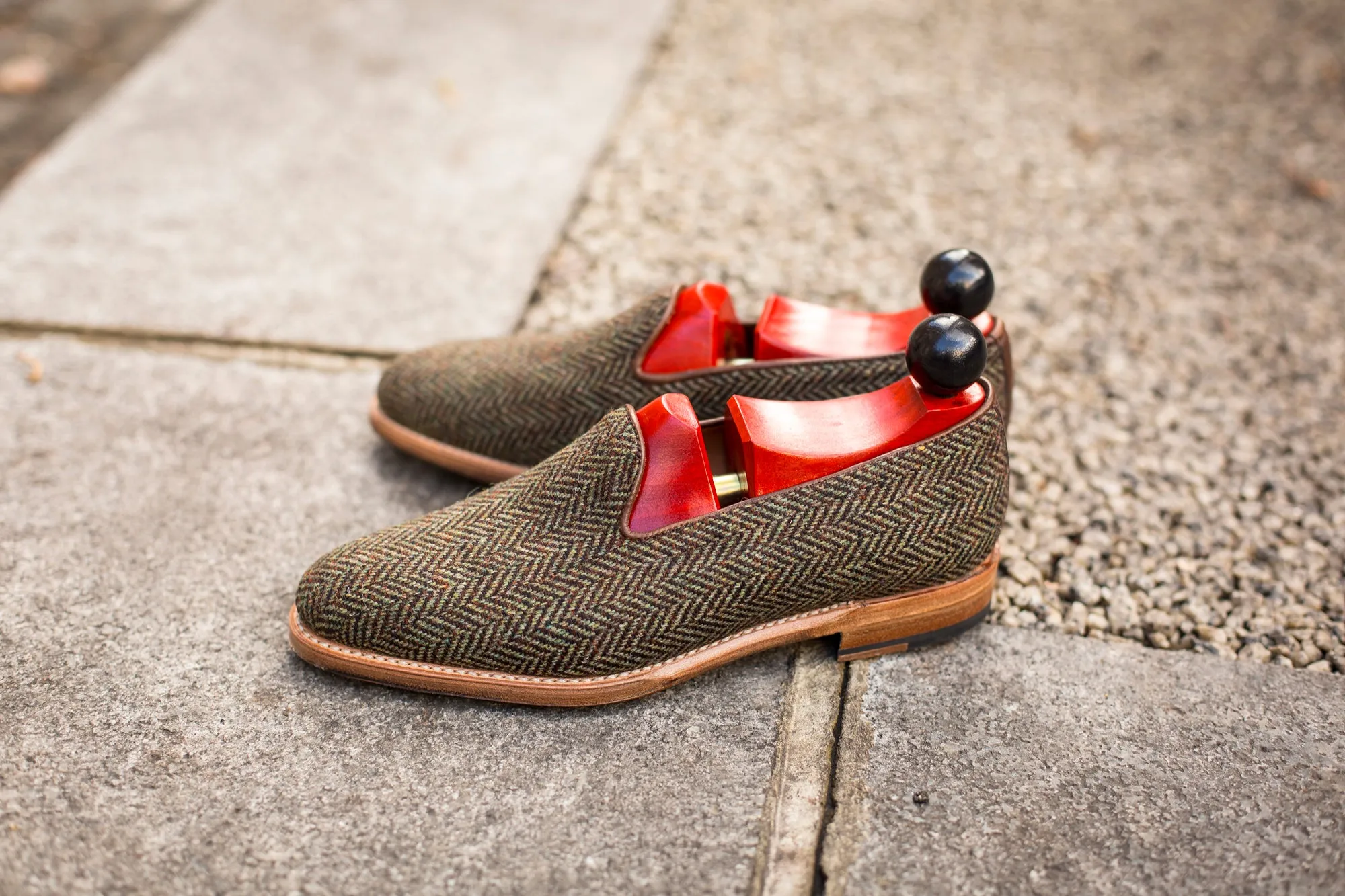 Laurelhurst II - MTO - Forest Herringbone Tweed - TMG Last - Natural Single Leather Sole