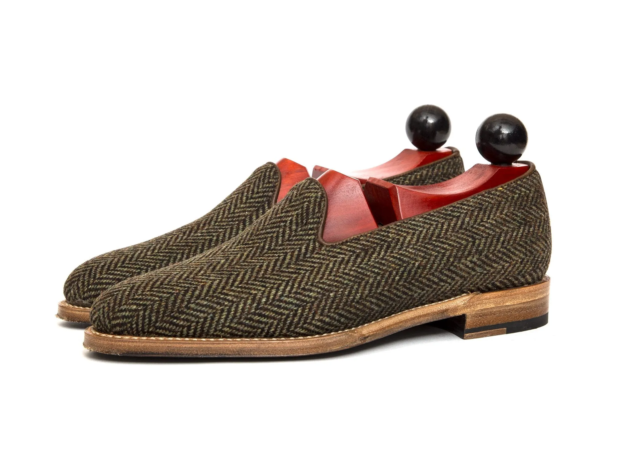 Laurelhurst II - MTO - Forest Herringbone Tweed - TMG Last - Natural Single Leather Sole