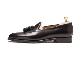 Leschi Single Leather Sole Shoe in Black Calf Leather - Made To Order - TMG Last Design