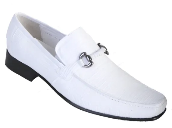 LOS ALTOS WHITE LIZARD METAL SKIN BIT LOAFERS ZV100728