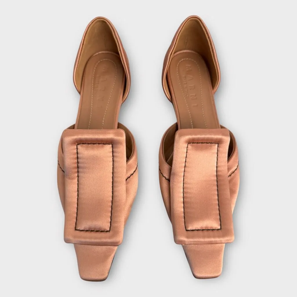 Marni Dusty Pink Satin Flats