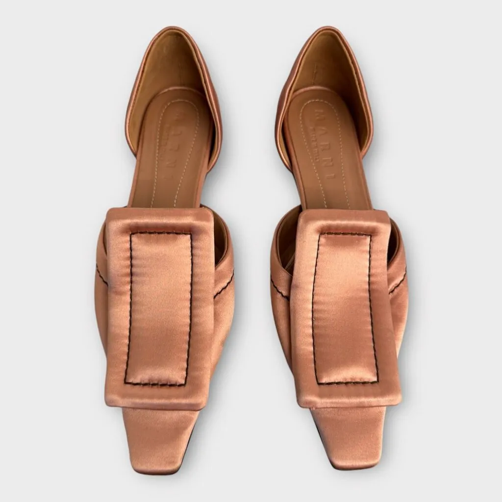 Marni Dusty Pink Satin Flats