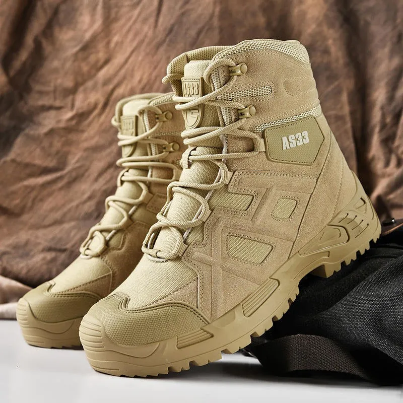 Men's Waterproof Hiking Boots Military Combat Tactical Breathable Desert Boots | 307