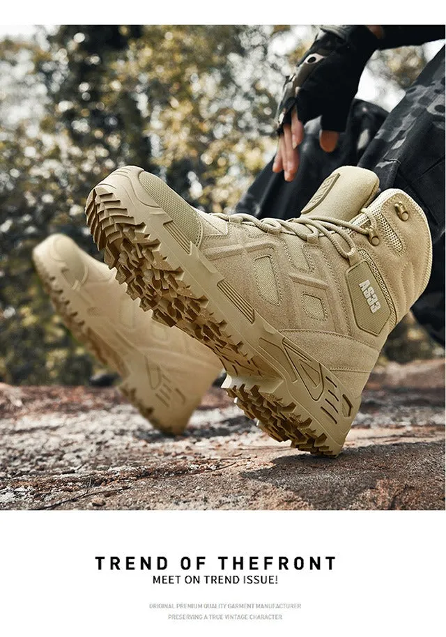 Men's Waterproof Hiking Boots Military Combat Tactical Breathable Desert Boots | 307