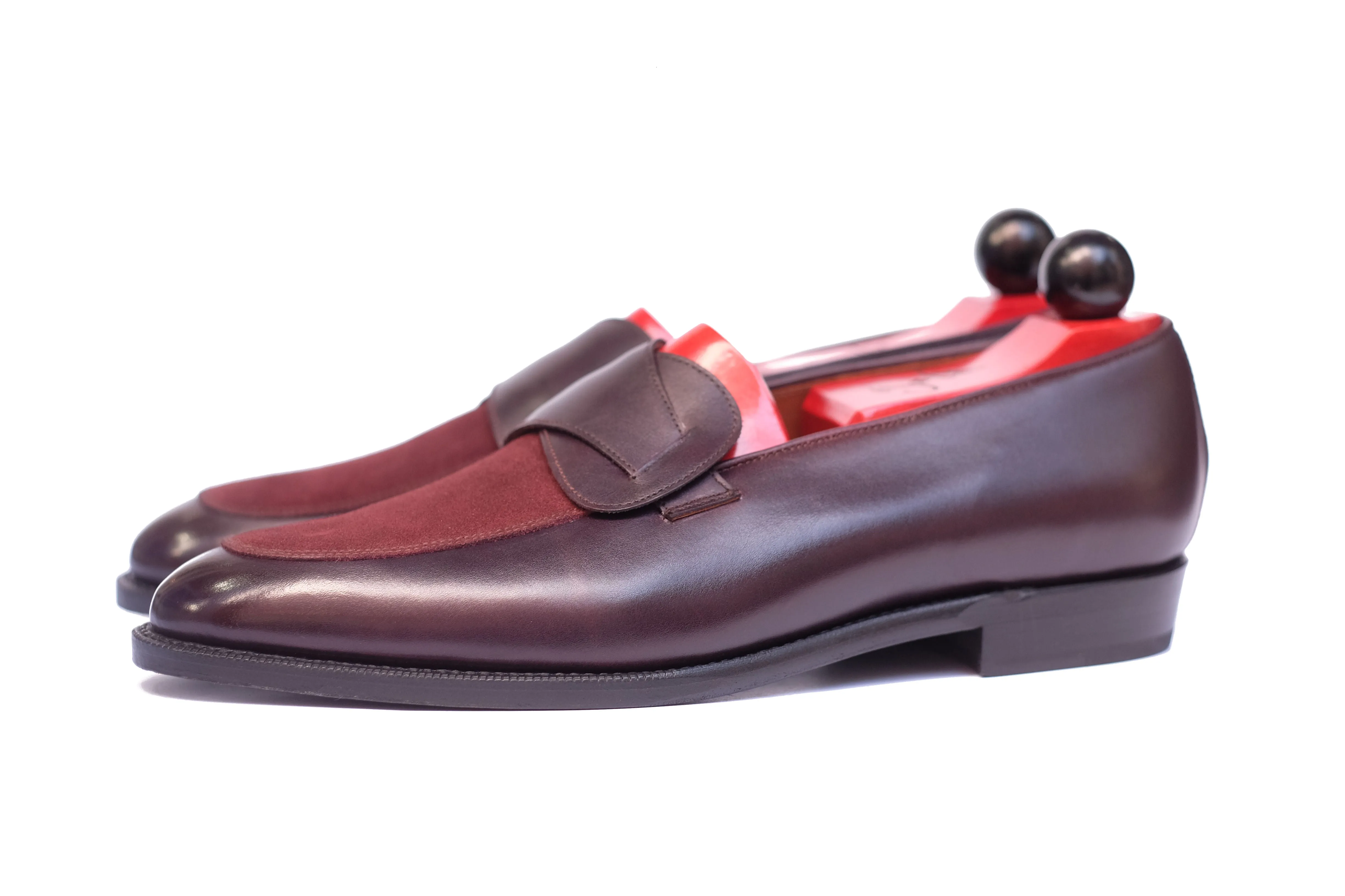 Meridian - MTO - Deep Merlot Calf / Burgundy Suede - TMG Last - Single Leather Sole