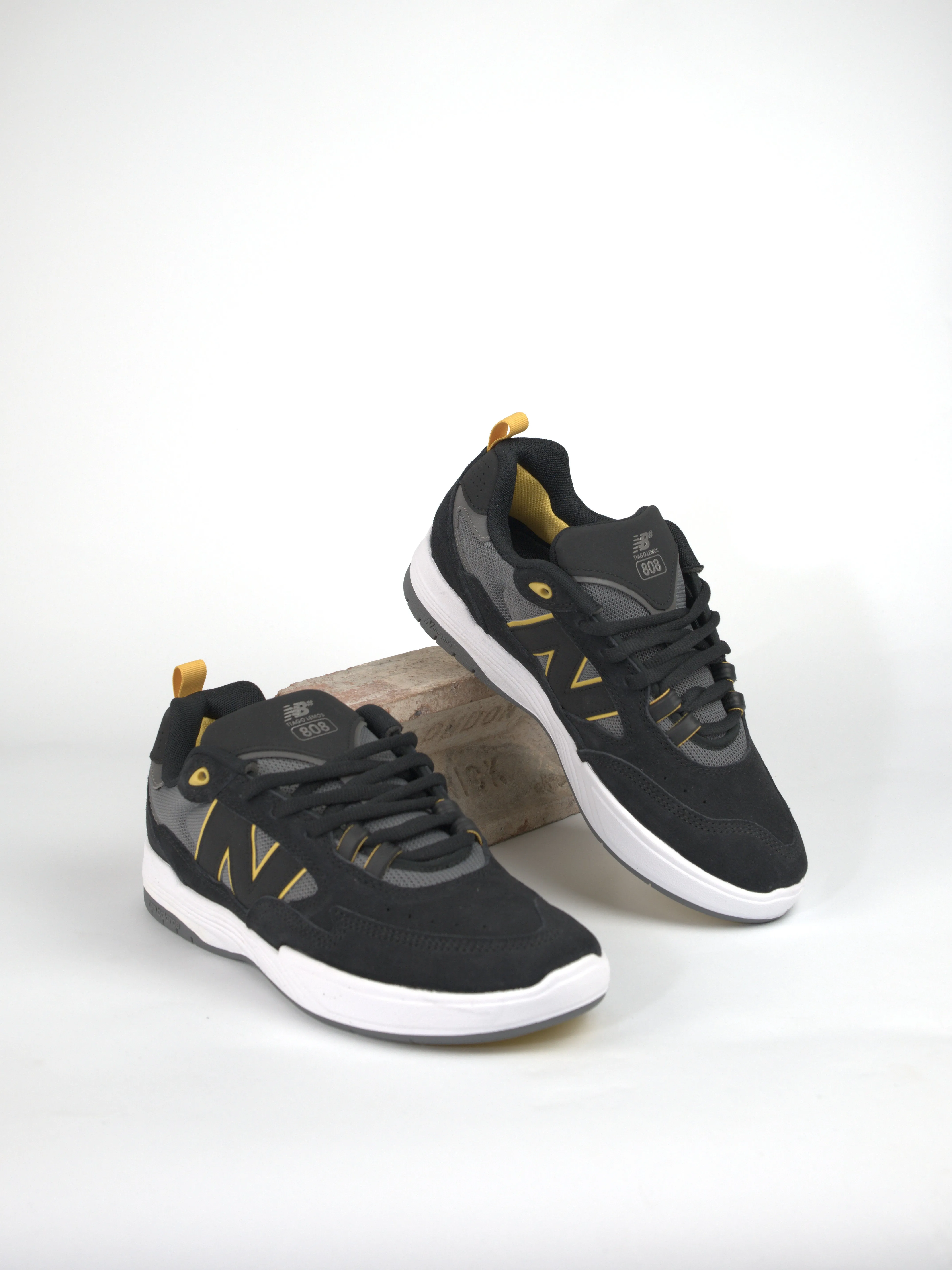 New Balance Numeric Tiago Lemos 808's -  Black / Yellow / White - Pro Skate Shoe