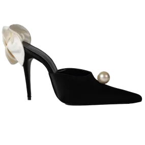 Satin Flower Heel