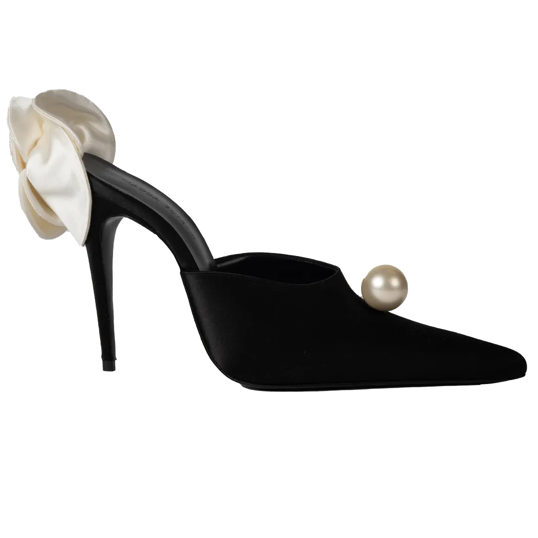 Satin Flower Heel