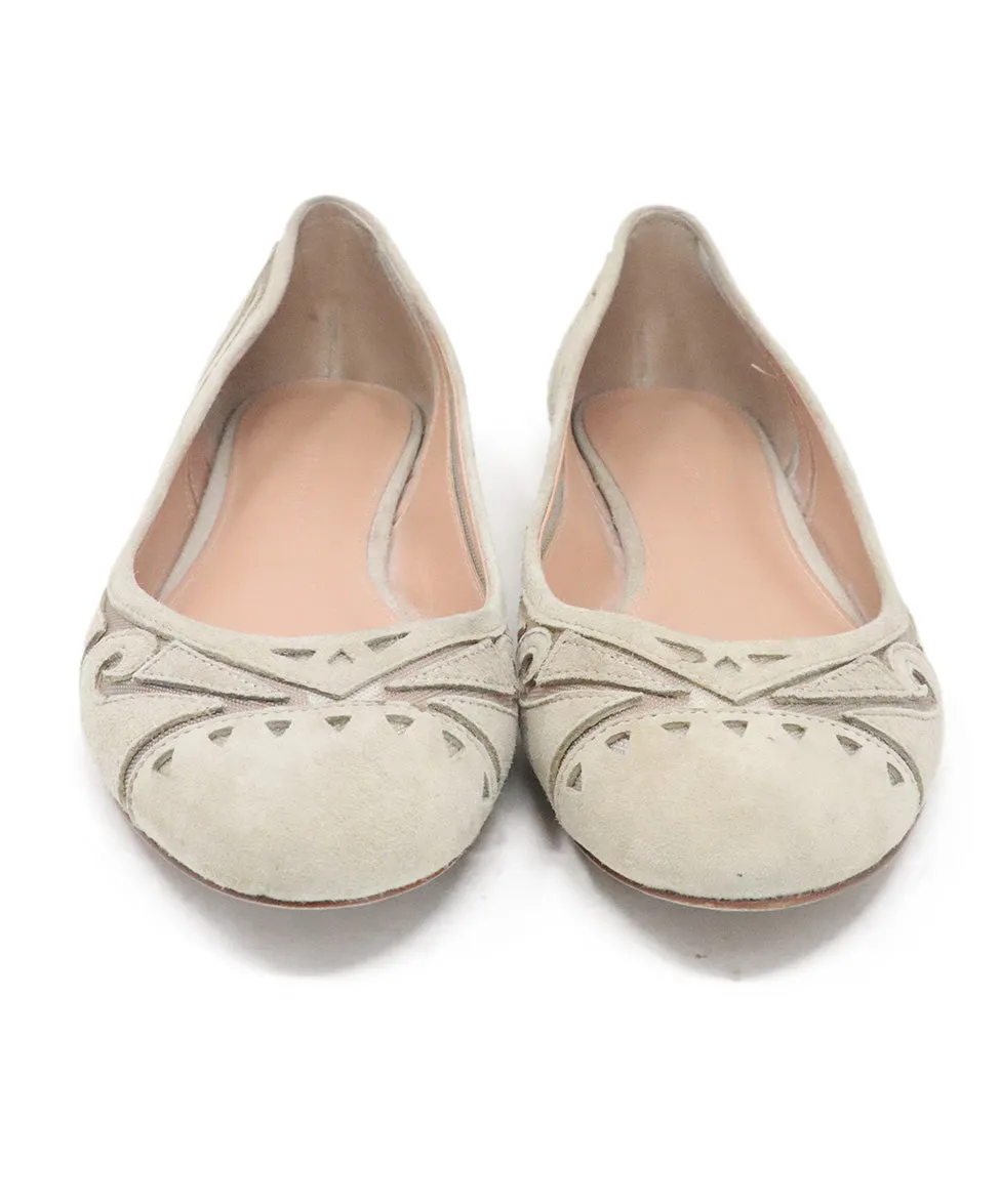 Sigerson Morrison Beige Suede Flats sz 8