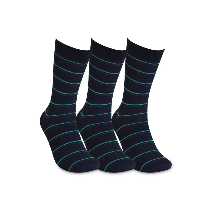 Striped Sock 3-pack Dark Blue / Green / Lt Green