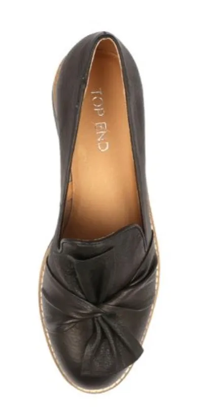 Top End Oclem Black Leather wedge