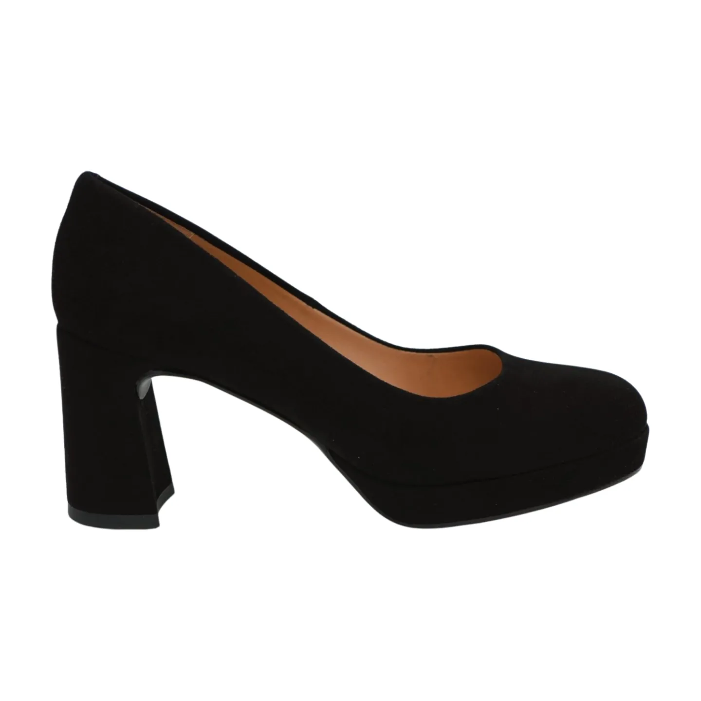 UNISA Black Suede Platform Court Shoe Malik