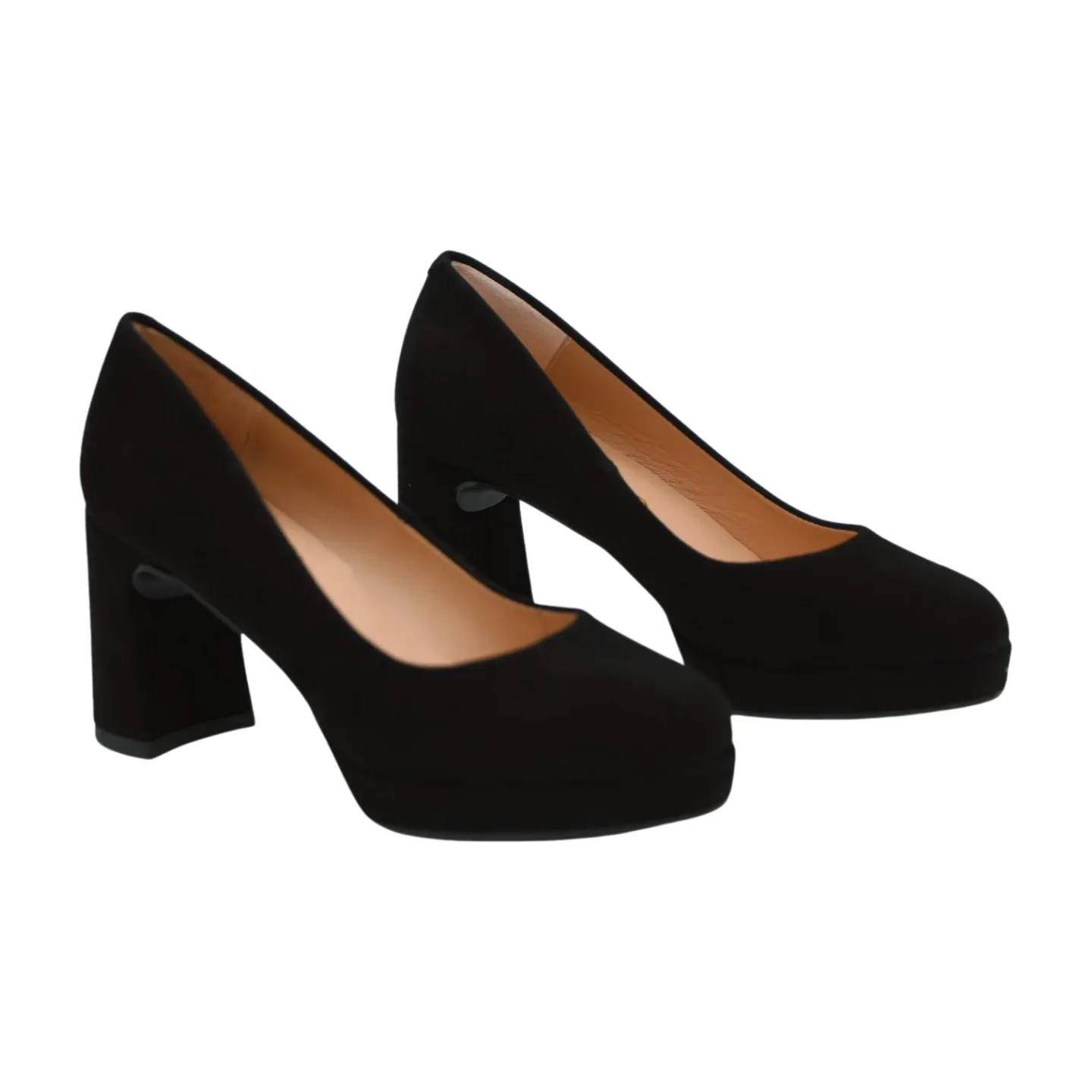 UNISA Black Suede Platform Court Shoe Malik