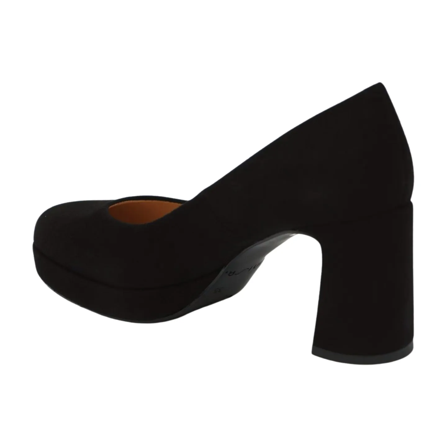 UNISA Black Suede Platform Court Shoe Malik