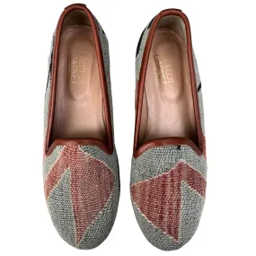 Women's Turkish Kilim Loafer Muted Orange & Lavender/Blue