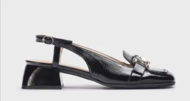 WONDERS Black Patent Sling back D9820