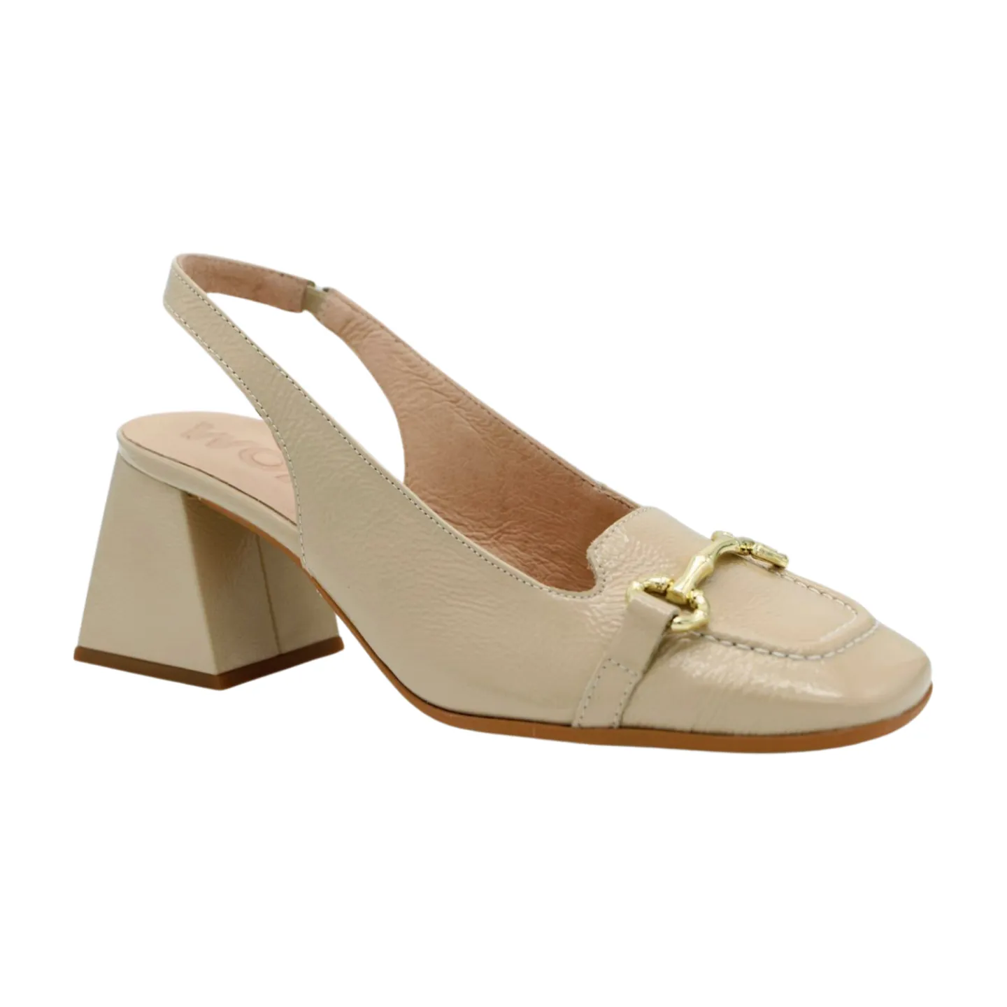 WONDERS H-6301 Cream Patent Slingback