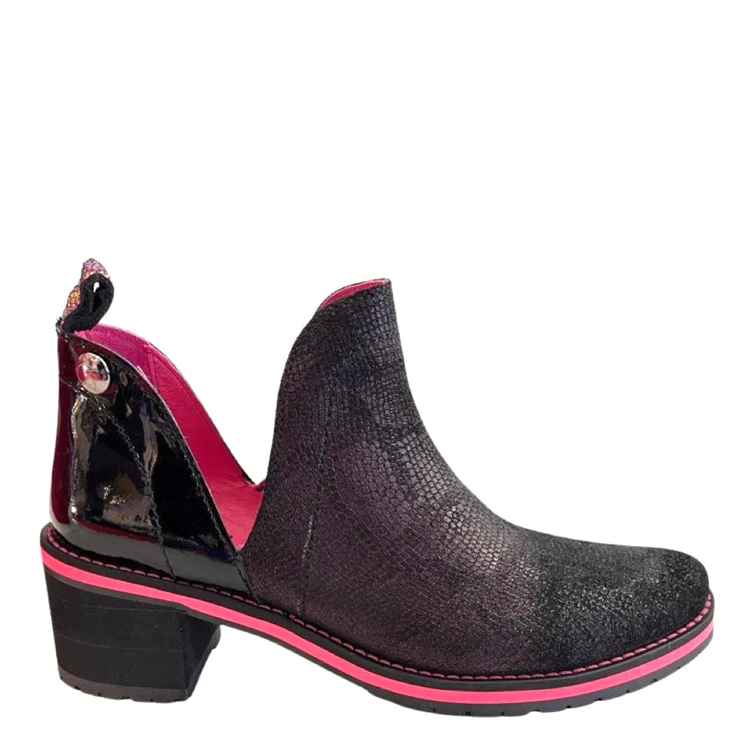 Zigg - Purple- Black ankle boot